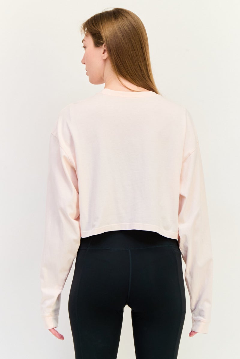 Reebok Women Oversized Long Sleeves Outdoor Sweatshirt, Pink  - Image 2