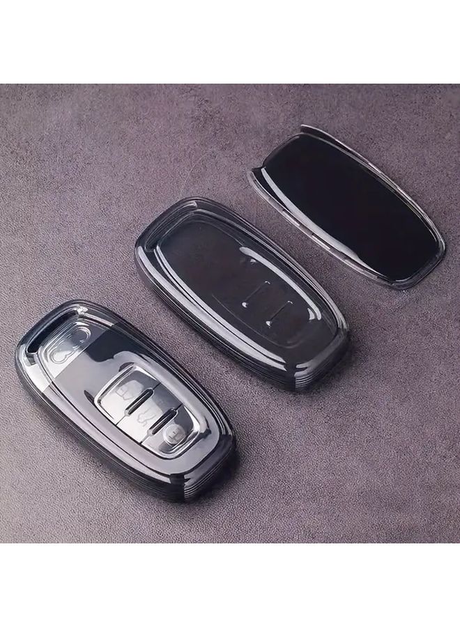 Transparent Black Full Cover Key Fob Case For A4 A5 A6 A7 A8 Q5 S5 S6 S7 RS Models - Image 1