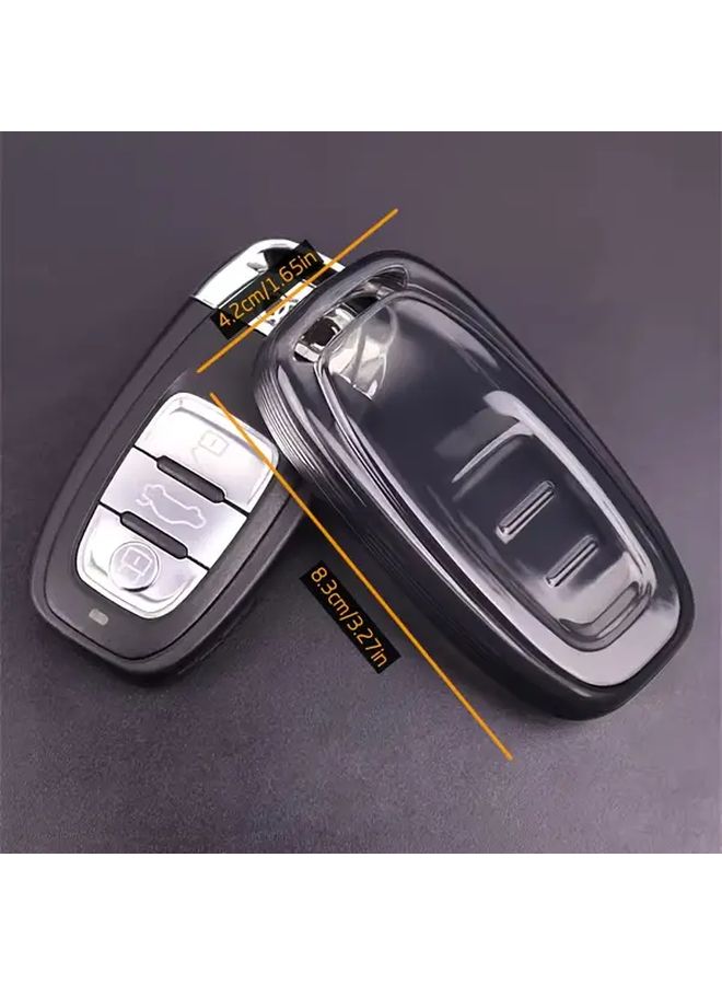 Transparent Black Full Cover Key Fob Case For A4 A5 A6 A7 A8 Q5 S5 S6 S7 RS Models - Image 2