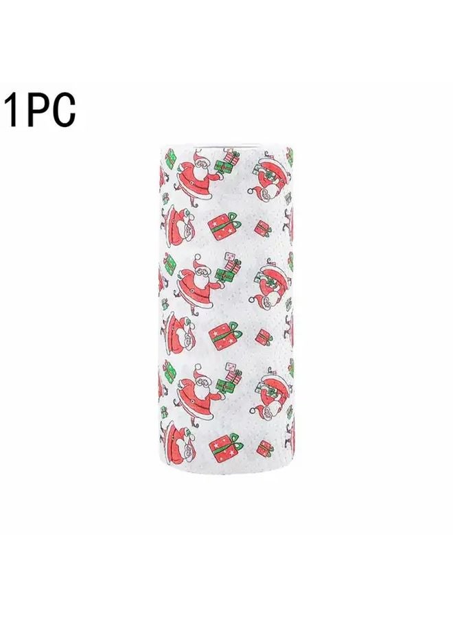 Christmas Gift Box Printed Kitchen Paper Towels 3 Layer Absorbent Disposable Washable Dry Wet Dual Use Non Stick Oilcloth - Image 1