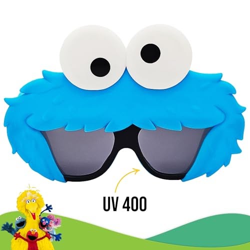 Sun-Staches Cookie Monster Official Lil’ Characters Sesame Street Sunglasses Costume Accessory, UV400 Protection, Sweet Blue Mask, One Size Fits Most Kids - Image 2