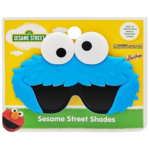 Sun-Staches Cookie Monster Official Lil’ Characters Sesame Street Sunglasses Costume Accessory, UV400 Protection, Sweet Blue Mask, One Size Fits Most Kids - Image 5