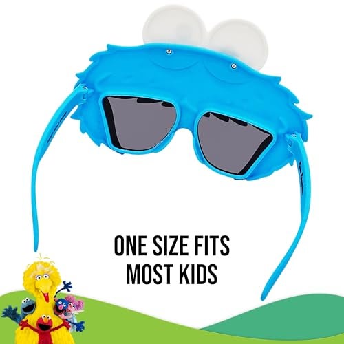 Sun-Staches Cookie Monster Official Lil’ Characters Sesame Street Sunglasses Costume Accessory, UV400 Protection, Sweet Blue Mask, One Size Fits Most Kids - Image 3