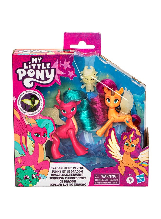 ماي ليتل بوني :Tell Your Tale Dragon Light Reveal، 3 دمى مضيئة في الظلام، ألعاب بمقياس 3 بوصات للبنات والأولاد من سن 4 سنوات فما فوق - Image 2