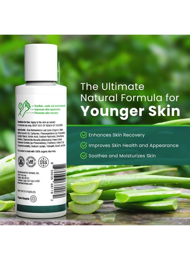 Univera Aloe In The Raw W/ 100% Pure Organic Aloe Vera Gel : Suitable For All Skin Types : Sunburn Relief : Heals Minor Cuts Scraps & Burns : No Sticky Residue : 40Oz - Image 5