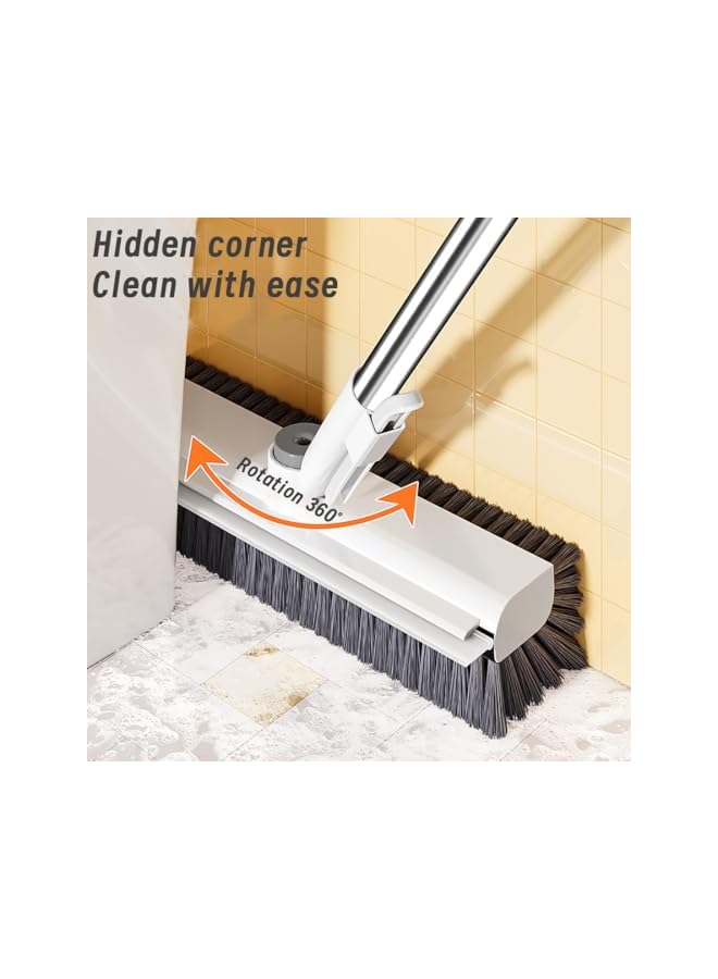 promass Floor Scrub Brush with Long Handle, 3 in 1 Scrape and Heavy-Duty Stiff Bristle Scrubber Brush for Cleaning Shower Bathroom, Patio, Garage, Kitchen, Wall and Deck - Image 3