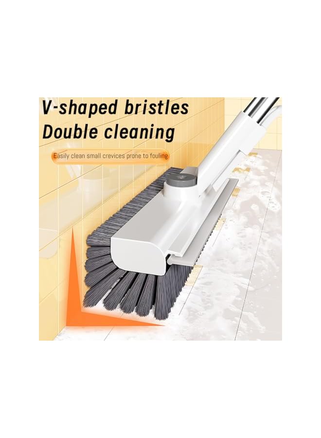 promass Floor Scrub Brush with Long Handle, 3 in 1 Scrape and Heavy-Duty Stiff Bristle Scrubber Brush for Cleaning Shower Bathroom, Patio, Garage, Kitchen, Wall and Deck - Image 4