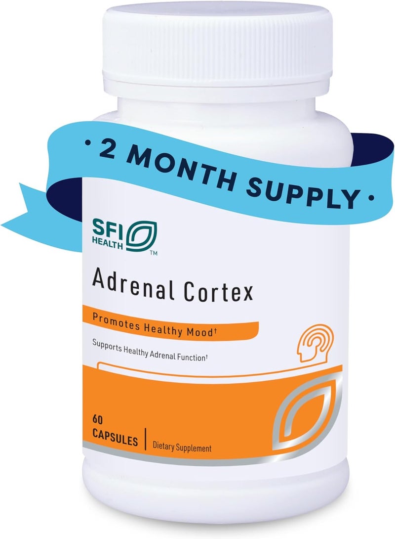 Klaire Labs SFI Health Adrenal Cortex  Targeted Adrenal Support Supplements for Cortisol Health  Purified BSEFree Lyophilized Extract from PastureFed Bovine 60 Capsules - Image 1