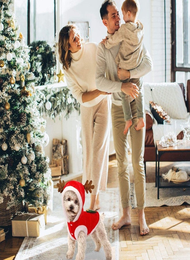QETRABONE Small Dog Cat Elk Costume Christmas Pet Clothes Outfits Red Christmas Elk Scarf Cosplay Dressing up Xmas Clothing (M) - Image 3