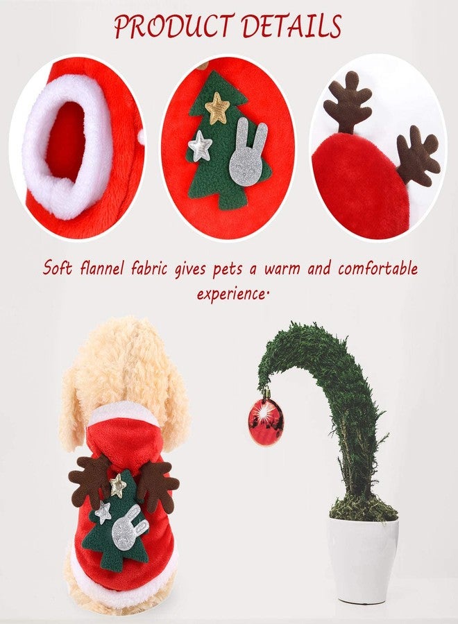 QETRABONE Small Dog Cat Elk Costume Christmas Pet Clothes Outfits Red Christmas Elk Scarf Cosplay Dressing up Xmas Clothing (M) - Image 2