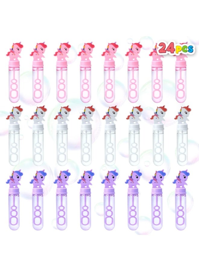 SNAPTRON 24-Pack Unicorn Bubble Wands – Party Favors for Kids | Mini Bubbles for Birthday Return Gifts, Pinata Fillers, Baby Showers & Unicorn-Themed Celebrations - Image 1