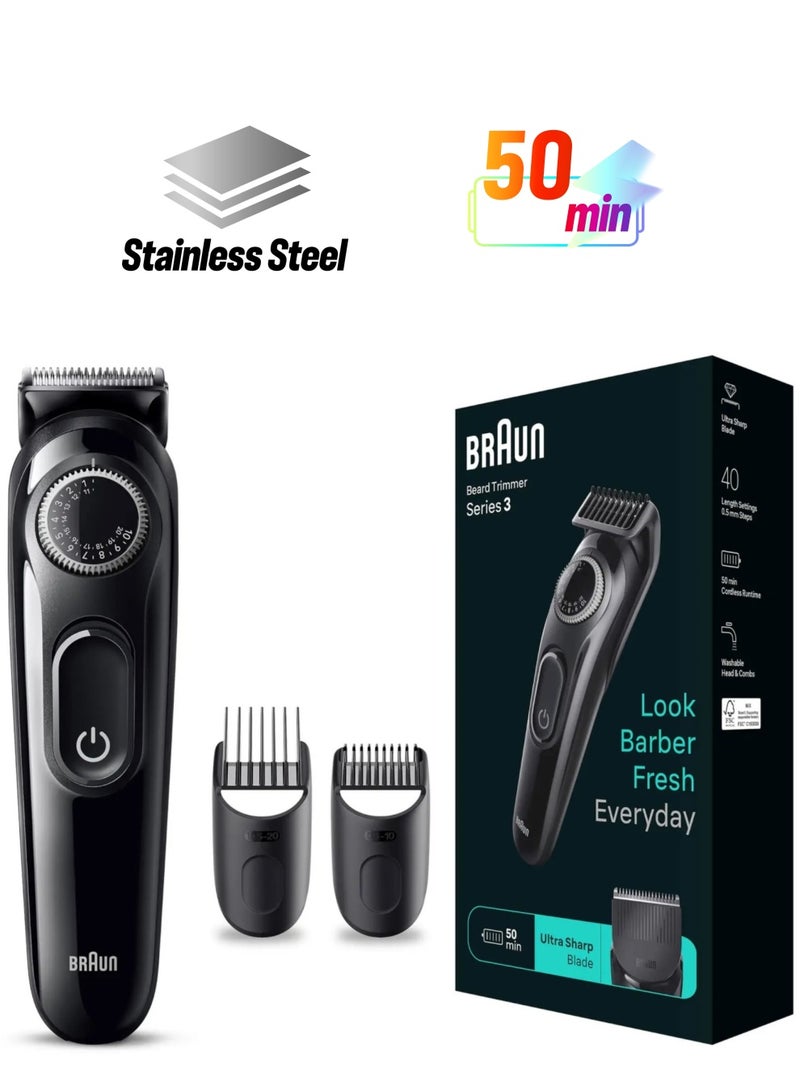 BRAUN Beard Trimmer Series 3, 40 length-settings BT3410 - Image 1