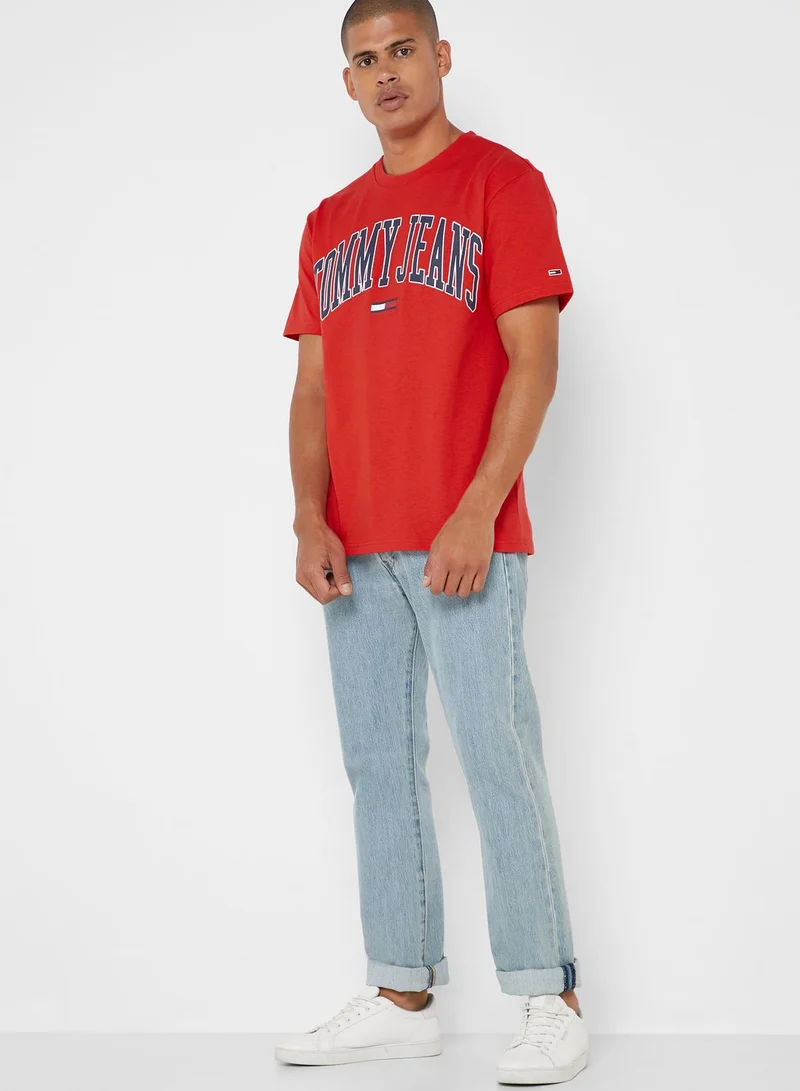 TOMMY JEANS Collegiate Logo Crew Neck T-Shirt