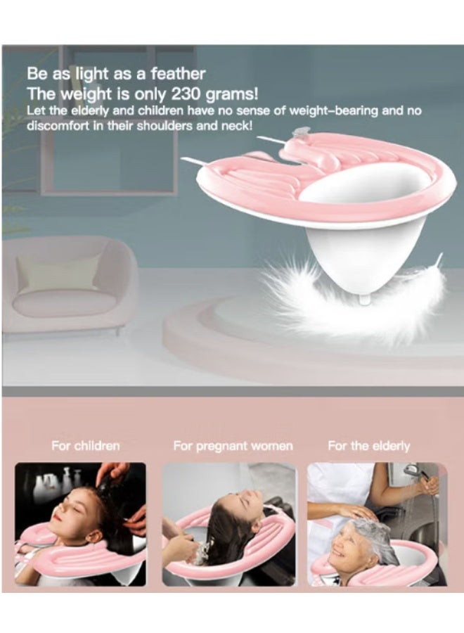 Sisily Inflatable Washing Hair Basin, Portable Shampoo Bowl for The Elderly, Disabled, Bedridden and Handicapped, Portable Hair Washing Sink for Pregnant Woman(Black) - Image 5