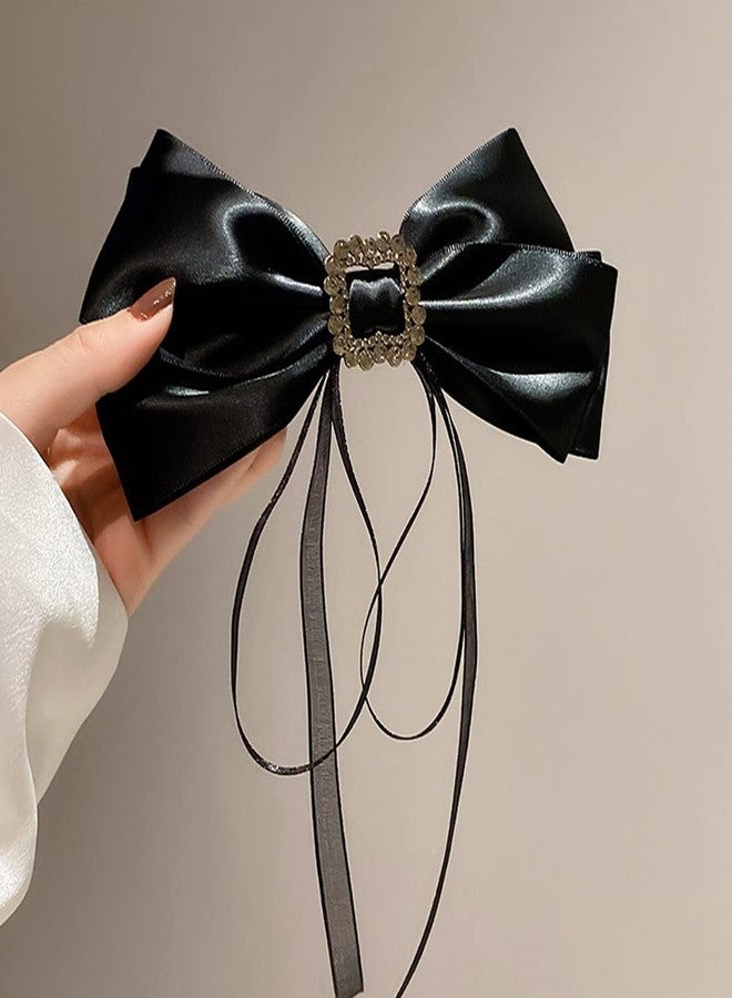 ويوپار مشابك شعر من الساتان من Wiwpar - مشابك شعر ناعمة للنساء (أسود) - Image 4