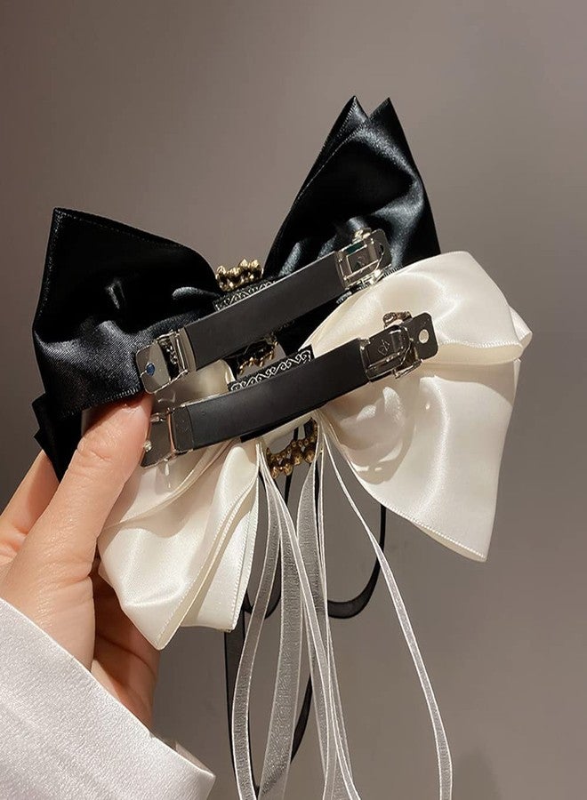 ويوپار مشابك شعر من الساتان من Wiwpar - مشابك شعر ناعمة للنساء (أسود) - Image 3