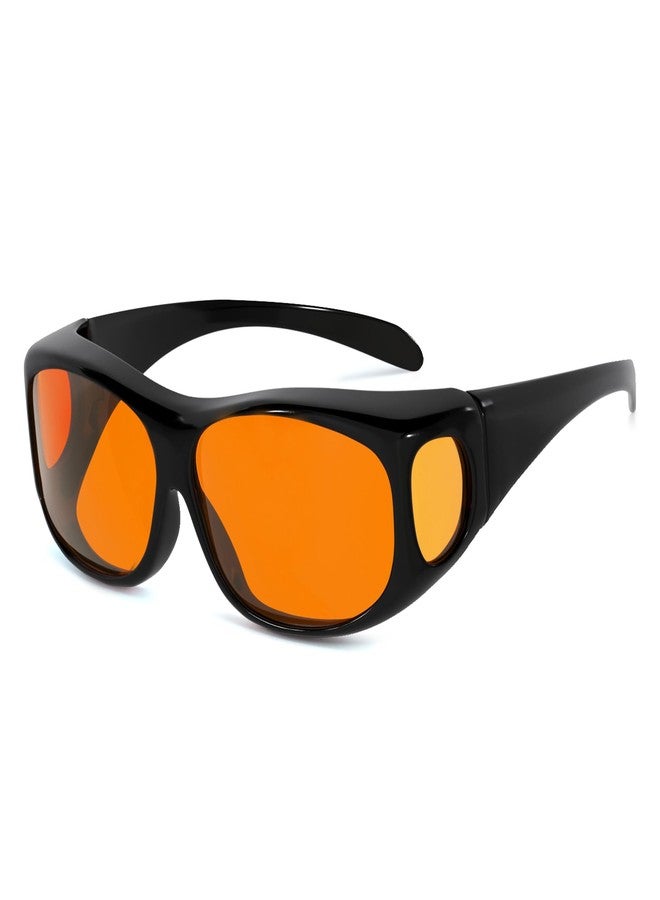 آي كيبر نظارات Eyekepper لحجب الضوء الأزرق بنسبة 100%، نظارات كمبيوتر كبيرة الحجم مضادة للضوء الأزرق مع عدسات كهرمانية إضافية، أسود - Image 1