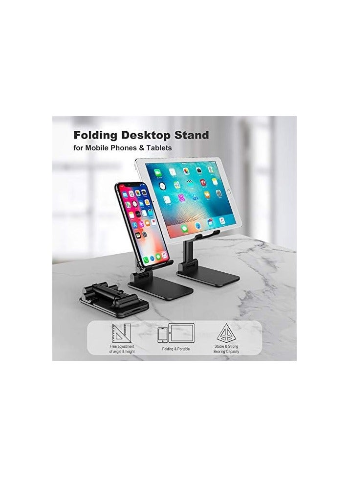 دراجون حامل سطح مكتب قابل للطي للهواتف المحمولة والأجهزة اللوحية حتى 11 بوصة، مع ارتفاع وزاوية قابلة للتعديل لمكالمات الفيديو والدراسة والألعاب - Image 2