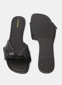 shoexpress Solid Open Toe Slip-On Flat Sandals  - Image 5