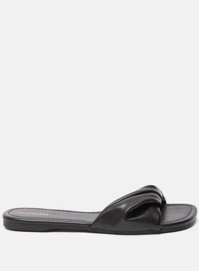shoexpress Solid Open Toe Slip-On Flat Sandals