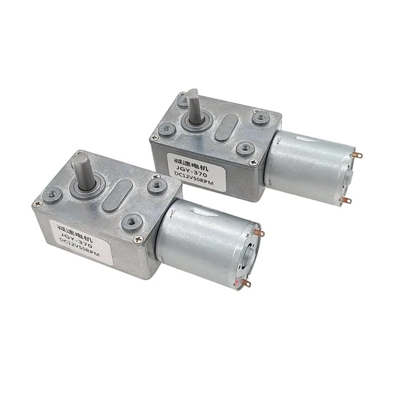 محرك تروس تيار مستمر 6 فولت 12 فولت 24 فولت توربو دودة صامت منخفض السرعة قابل للعكس 2 دورة في الدقيقة مقاس 13 6 فولت - Image 1