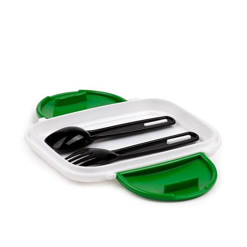 Puckator Minecraft Creeper & TNT Clip Lock Stackable Bento Lunch Box with Cutlery - Image 4