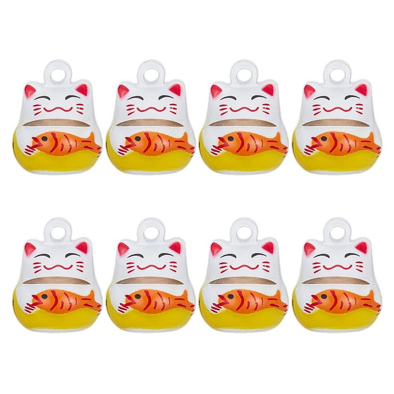 8 Pcs Gold Lucky Cat Bells for DIY Crafts Keychains Wind Chimes Making - Image 2