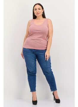 ESPRIT Women Scoop Neck Sleeveless Textured Top, Light Pink  - Image 2