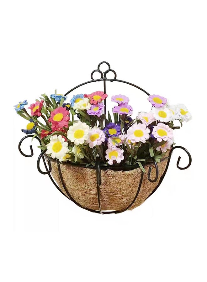 HOME TASTE Hometaste Iron Haven Metal Hanging Planter Hanging Metal Planter Basket With Coco Coir Liner Wall Mount Wire Plant Holder For Indoor Outdoor Garden Porch And Balcony (28X16X26Cm) 