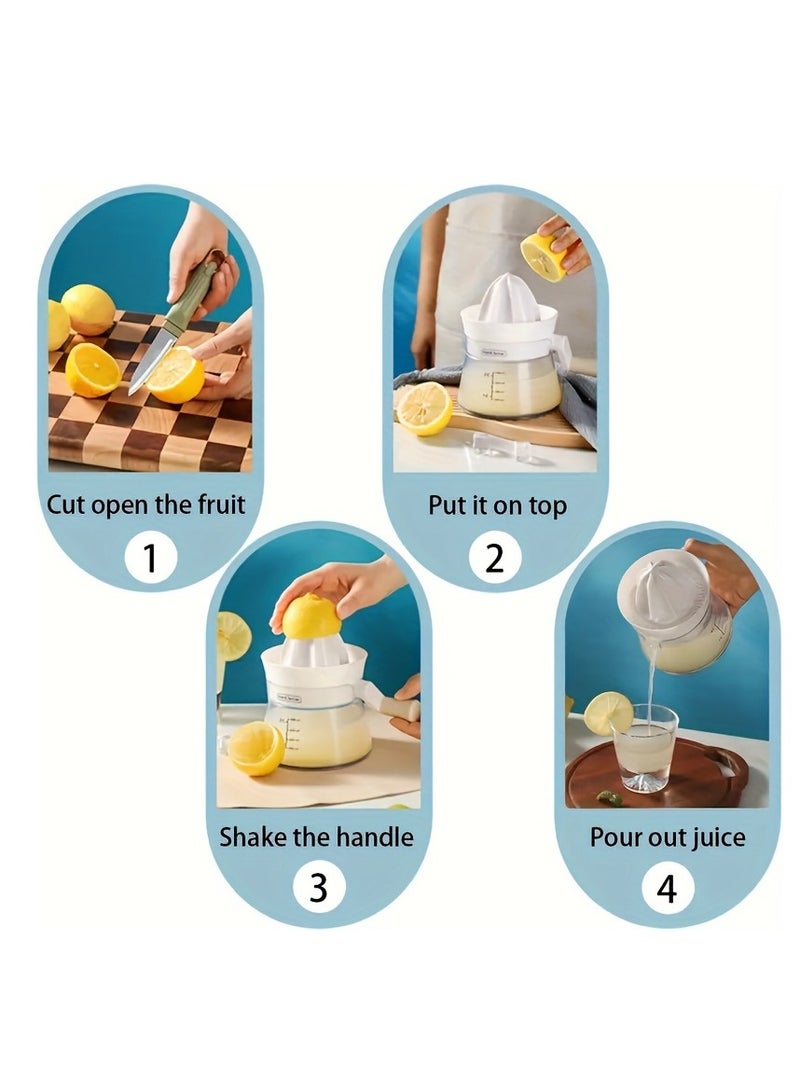 Hihonor Hand Crank Citrus Juicer, Portable Juicer, Durable and Easy to Clean, Makes Fresh Lemon Orange Juice, Ideal for Restaurant Use, 500 ml, Yellow  - Image 2