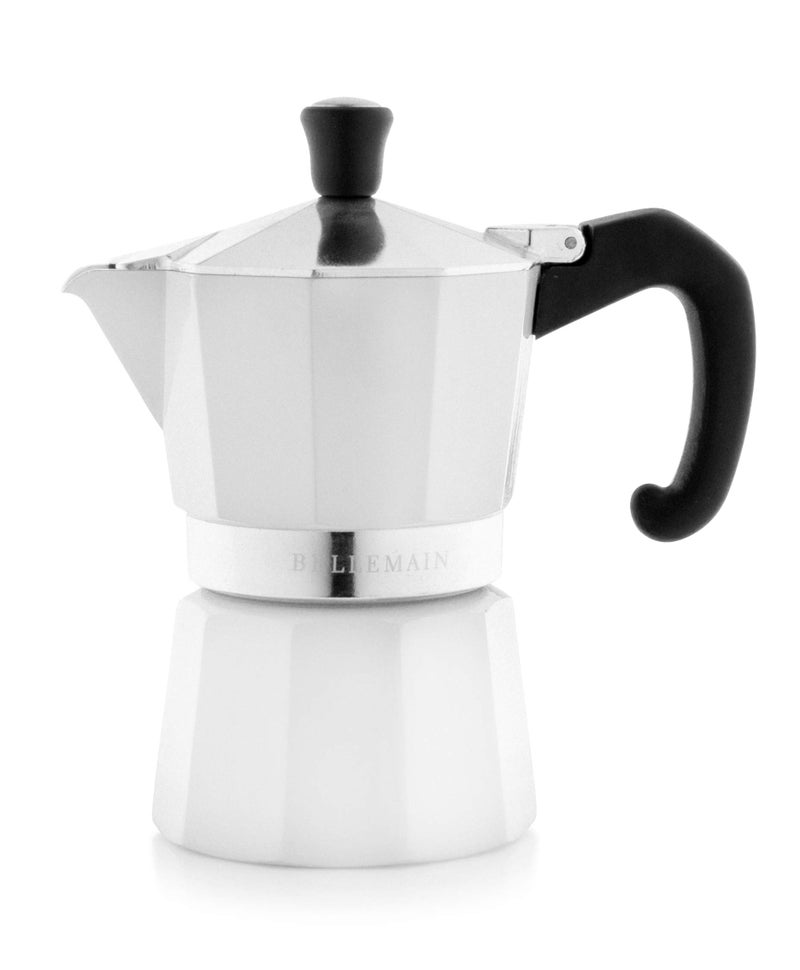 Bellemain Stovetop Espresso Maker Moka Pot (White, 3 Cup) - Image 1