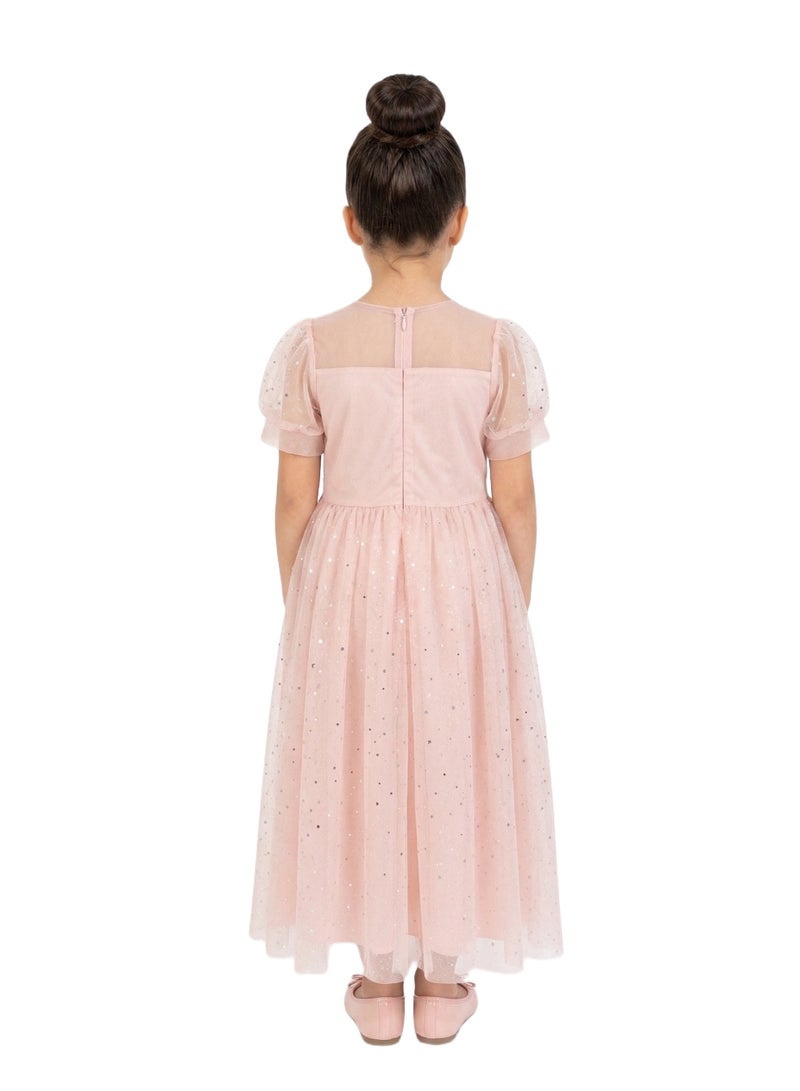 Bidani Girls Blush Pink Sequin Party Dress - Image 3