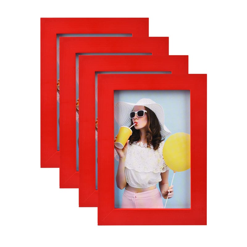 wyooxoo 8x10 Picture Frames Set of 2 Made Of Solid Wood Red Photo Frames Colorful Frame with HD Plexiglass For Tabletop Display or Wall