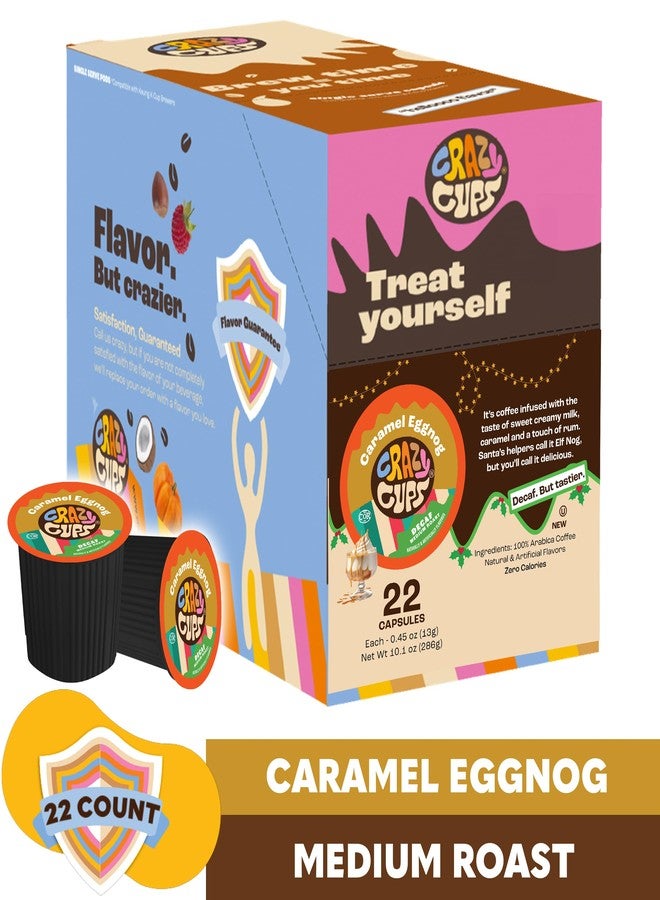 Crazy Cups Decaf Flavored Coffee Pods, Decaf Eggnog Holiday Coffee Pods, Single Serve for Keurig K Cups Machines, Medium Roast, 22 Count - Image 2