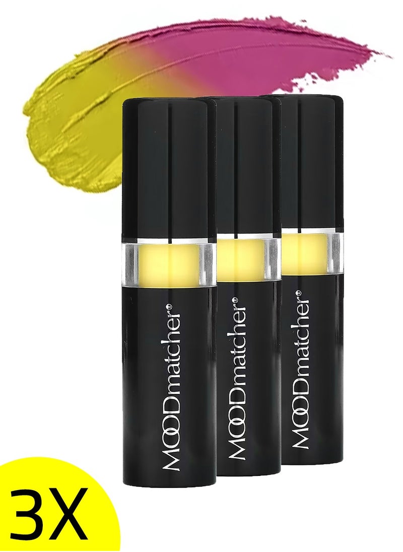 MOODmatcher Lipstick, YELLOW Original Color-Change Lipstick - 12 HOUR Long Wear, Enriched with Aloe & Vitamin E for Ultra-Hydration, Waterproof, Smudgeproof & Kissproof 0.12 Oz (3.5g) 