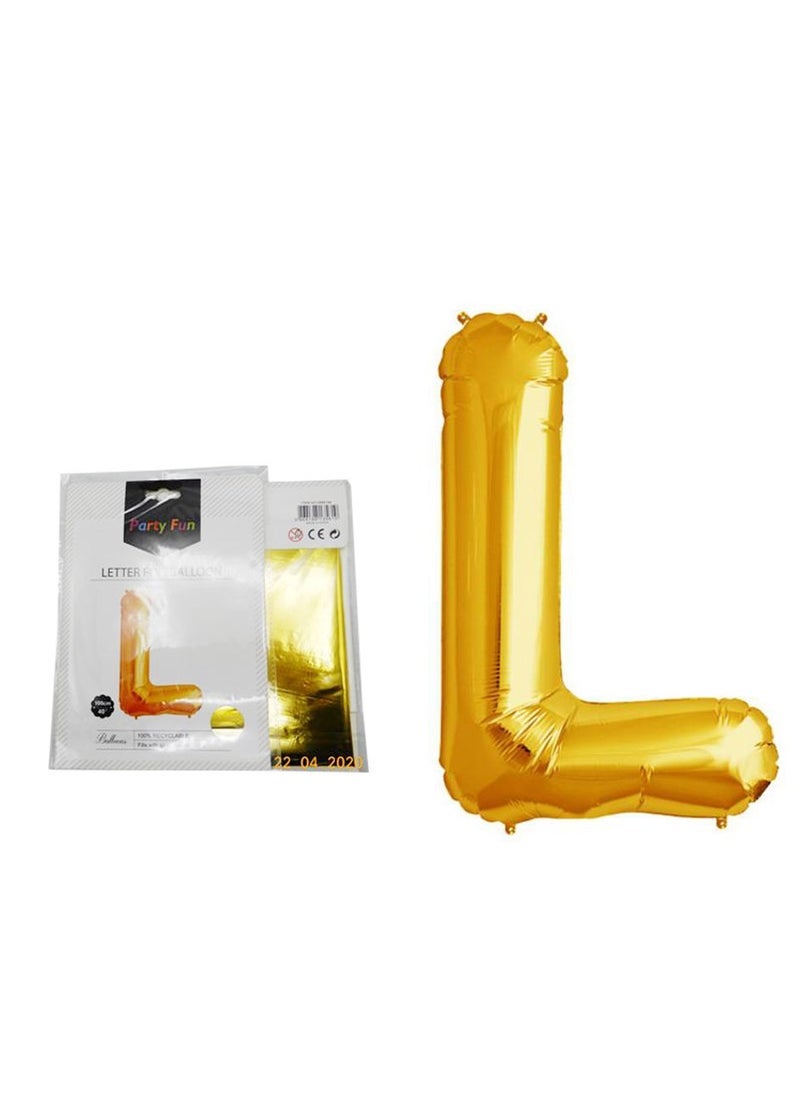 بارتي فن بالون الحروف الرقائقي 40 بوصة (L) اللون الذهبي - Image 1