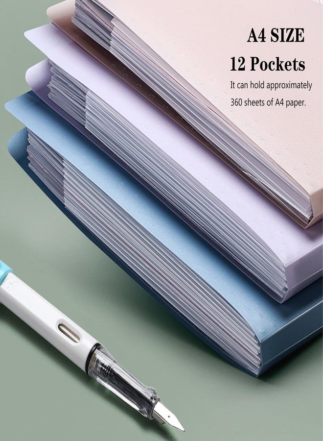 ULVBABI A4 Expanding File Organiser, 3 Pcs Poly Pockets Document Organiser, 12 Compartment Folder Large Capacity Document Bag Accordion, Expandable Folder for Office, Business Trip, Home - Image 2