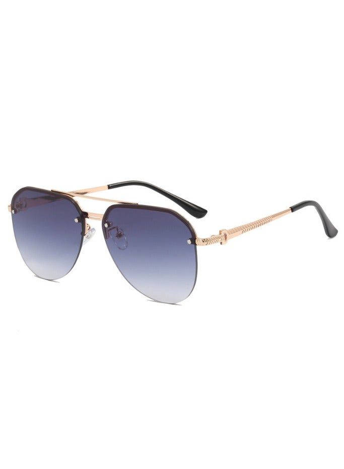 Rimless Aviator Sunglasses with Metal Frame - Image 1