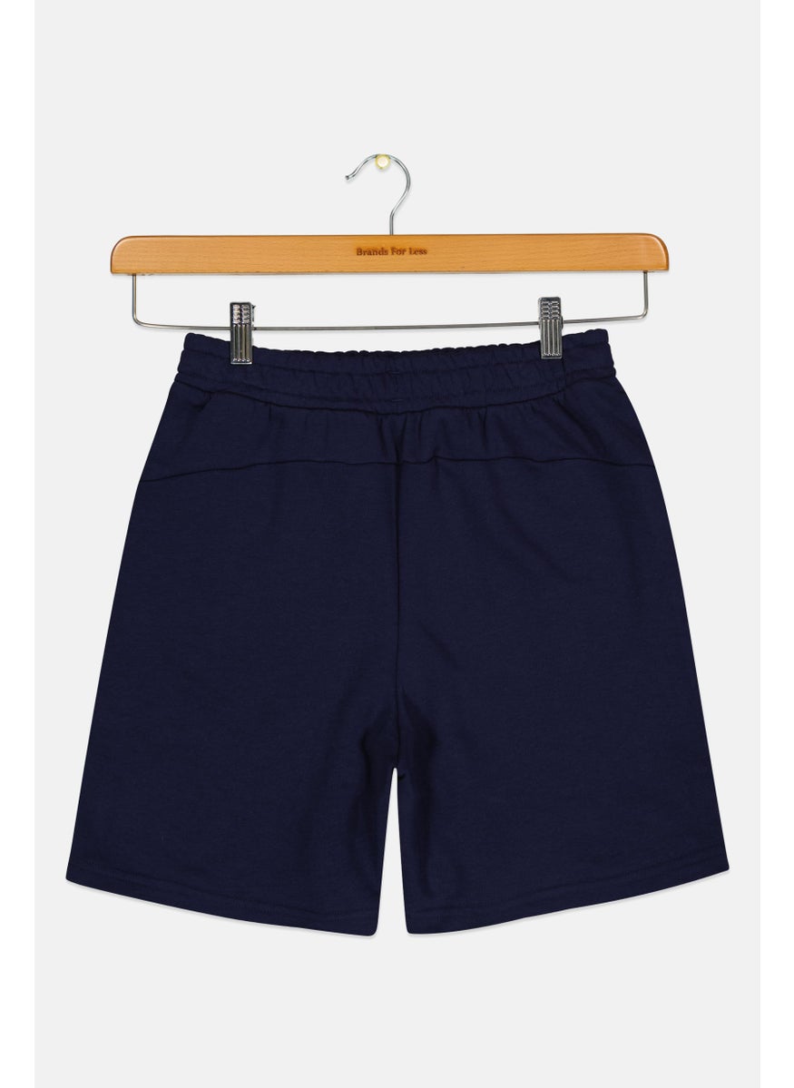 PUMA Kids Boy Embroidered Logo Outdoor Shorts, Navy  - Image 2