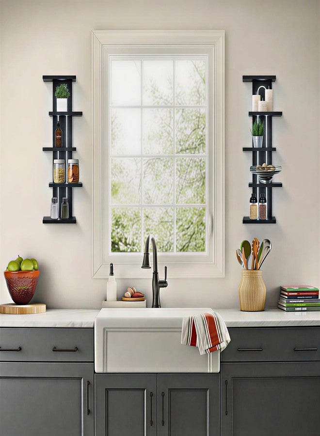 Homaterial RGB Wall Shelves for Gaming Room & Display, 5-Tier Unique Staggered Floating Shelves with Lights & Remote, Vertical MDF Shelf for Collectibles, Room Decor, Black - Image 4