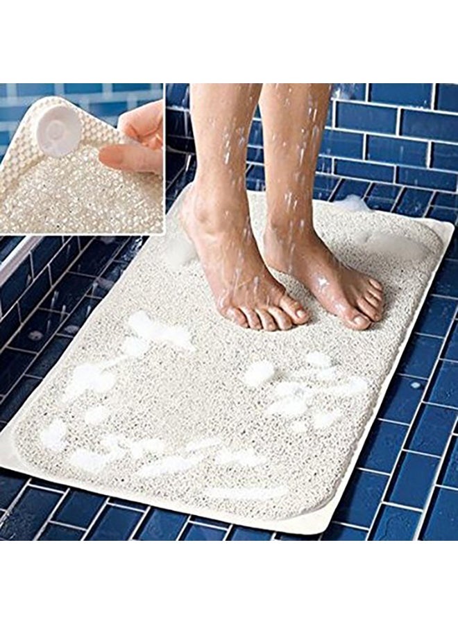 NIBEMINENT Non-Slip Bathtub Floor Mat White 27.56x15.74inch - Image 1