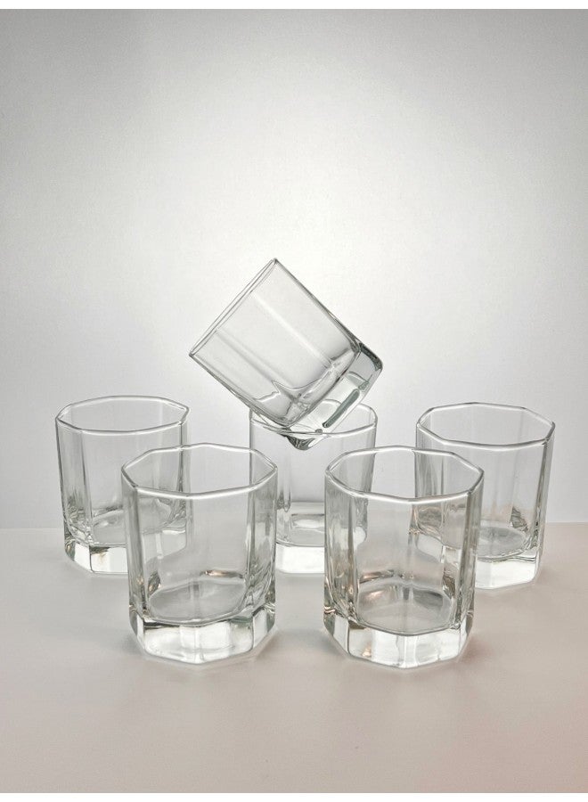 6-Pack 200ml Octagonal Thickened Bottom Short Glass Drinking Cup for Home and Restaurant Use  - Image 4