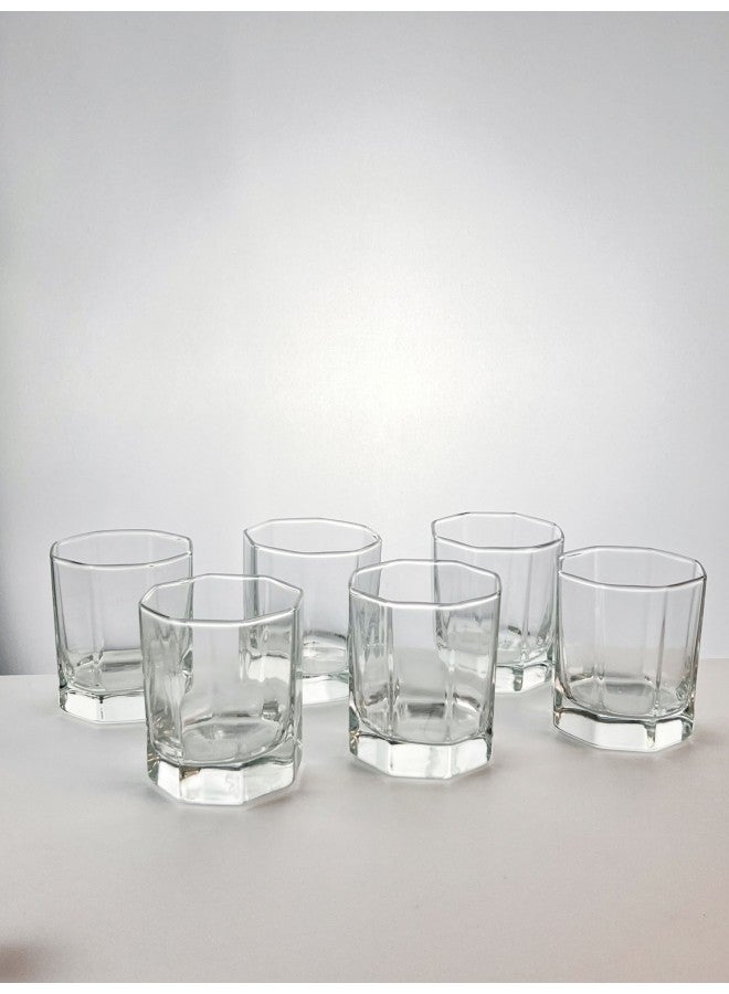 6-Pack 200ml Octagonal Thickened Bottom Short Glass Drinking Cup for Home and Restaurant Use  - Image 5