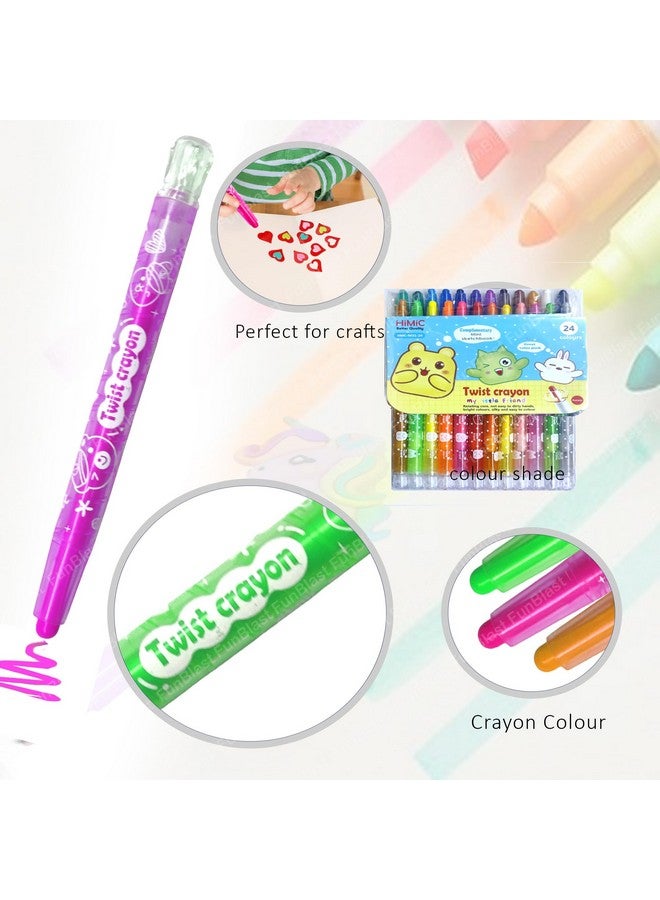 FunBlast Coloring kit Twist-able 24 Shades Rolling Crayons Pen for Drawing/School Kids/Boys/Girls/Birthday Gifts - Image 4