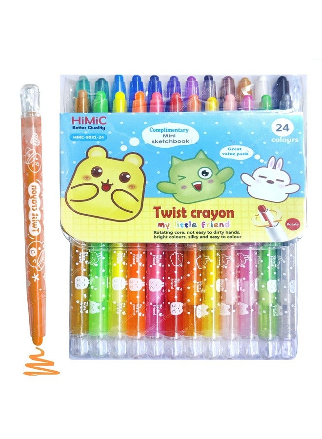 FunBlast Coloring kit Twist-able 24 Shades Rolling Crayons Pen for Drawing/School Kids/Boys/Girls/Birthday Gifts - Image 1