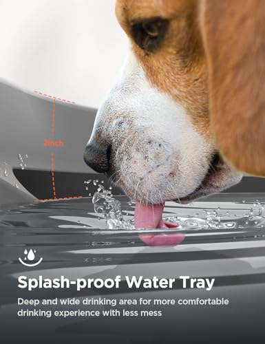 FEELNEEDY 7L/1.8Gal Dog Water Fountain for Large Dog, FEELNEEDY Dog Water Bowl Dispenser Pet Water Fountain, Water Dispenser for Dogs with Ultra Quiet Pump for Multiple Cats, Dogs, Pets (FN-W05, Grey) - Image 3