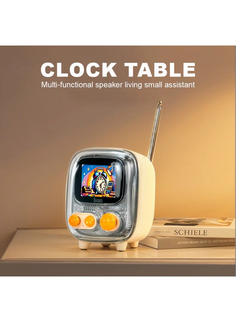 Divoom Tiivoo-2 Photo Album and Portable Retro Bluetooth Speaker with FM Radio, Pixel Art Retro Mini Wireless Speaker, Classic Decor for Party, Bedside Desk, Office Desk, Home, Bedroom, Kitchen, White - Image 2