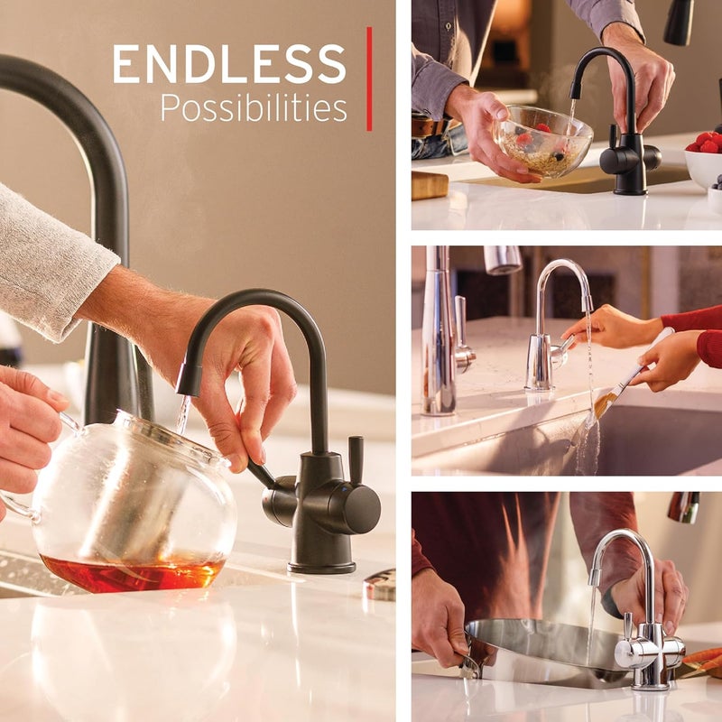 insinkerator InSinkErator HOT250 Instant Hot Water Dispenser System SingleHandle Faucet in Satin Nickel with 23Gallon Stainless Steel Tank H250SNSS  Garbage Disposal Power Cord Kit CRD00  - Image 4