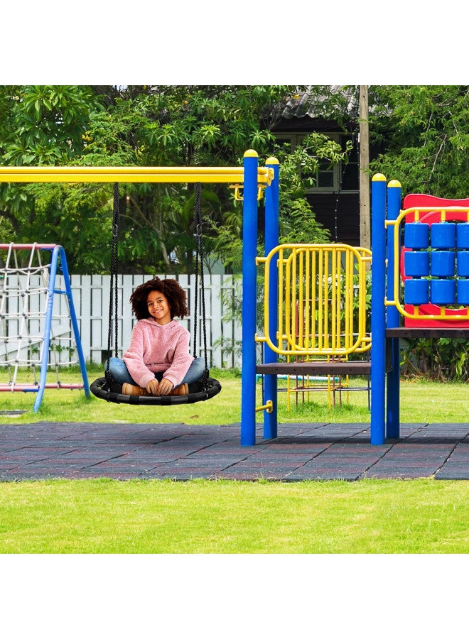 Sorbus أرجوحة شجرة سوربوس - أرجوحة دائرية للأطفال في الهواء الطلق - مقعد ثقيل 24" يتحمل 220 رطل - سهلة التركيب أرجوحة دائرية على شكل طبق طائر - مثالية كهدية، ملعب، فناء خلفي، أرجوحة داخلية/خارجية - Image 2