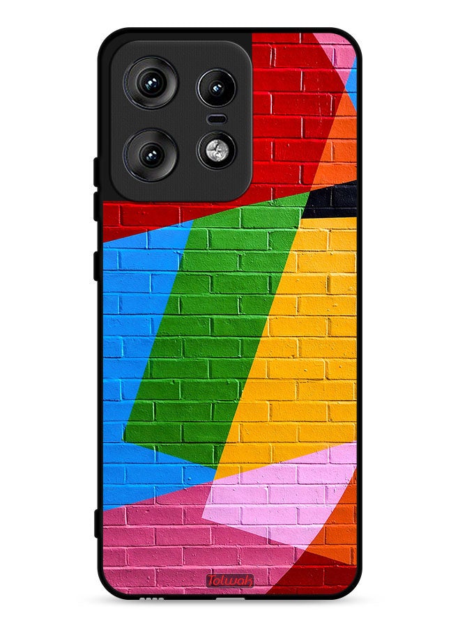 Tolwak Motorola Edge 50 Pro 5G Protective Case Cover Colorful Wall Painting - Image 1